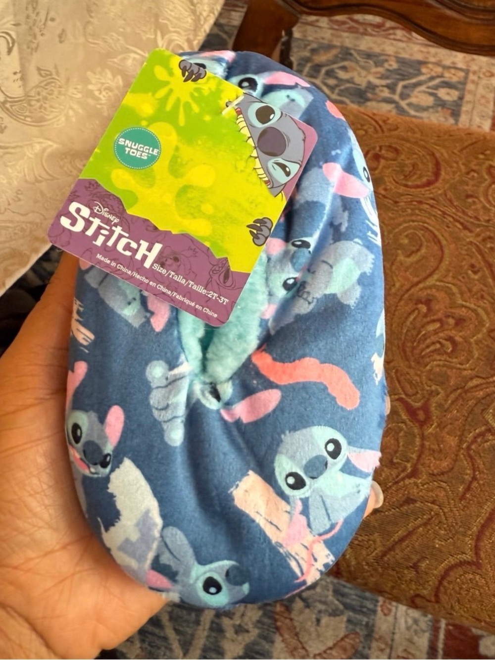 Disney Stitch Snuggle Toes Slipper Socks; Toddler’s Size 2T-3T NWT